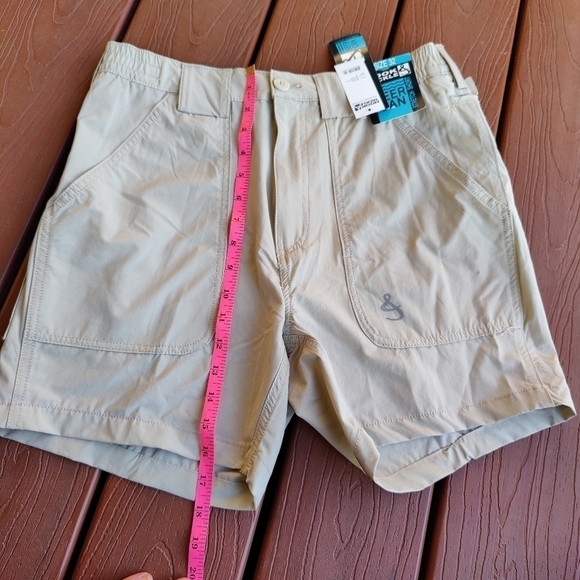 Hook and Tackle Beer Can Island Stretch Fishing Shorts Sand Tan Mens Size 32 NWT - Picture 12 of 14